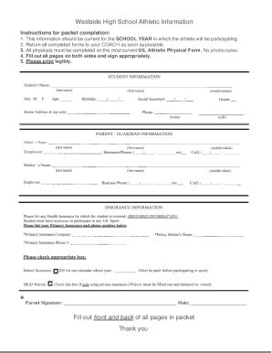 Fillable Online Please Return Completed Forms To Your Coach Or Fax