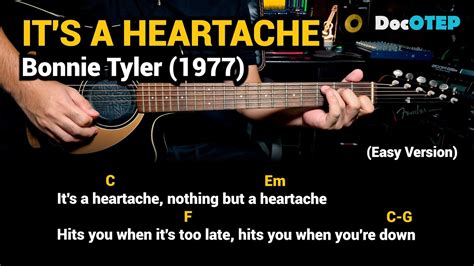 Its A Heartache Bonnie Tyler 1977 Easy Guitar Chords Tutorial