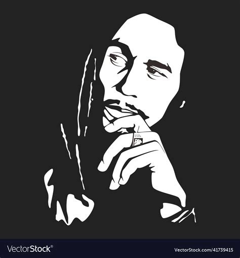 Bob Marley Isolated Style Royalty Free Vector Image