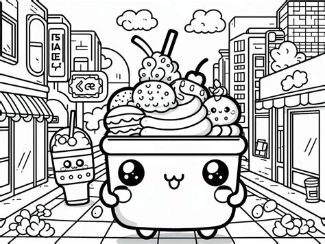 50 Comida Kawaii Para Colorear Para Imprimir