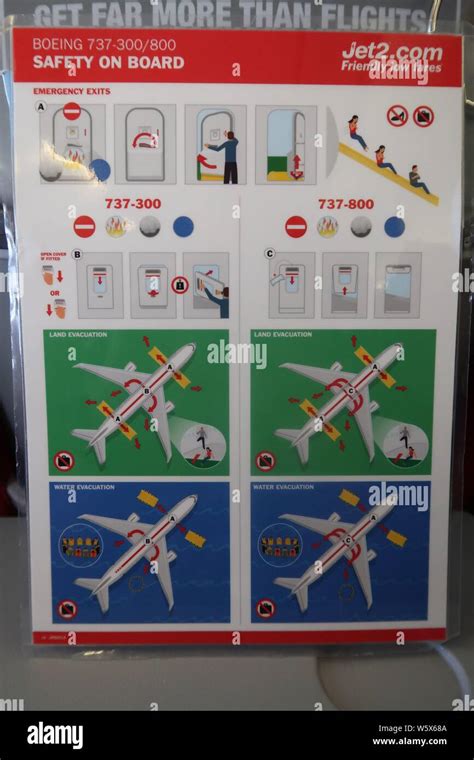 Jet2 Boeing 737 Flight Safety Card Stock Photo Alamy