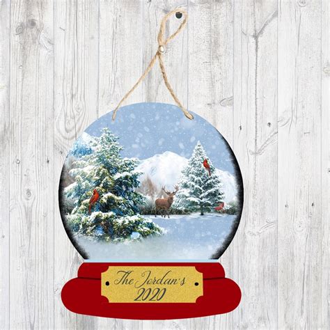 Winter Cardinal Snow Globe Wall Hanger Digital Design for | Etsy