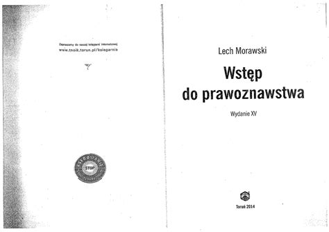 Wstęp do prawoznawstwa wyd XV Lech Morawski Studocu