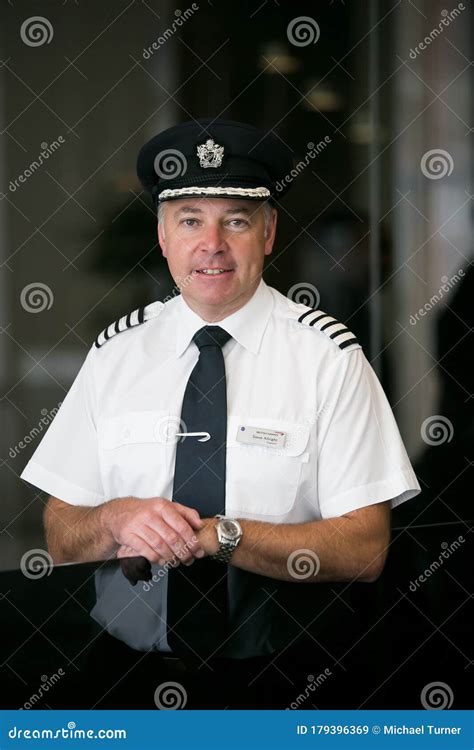 British Airways Middle Aged Caucasian Male Captain Pilot Editorial