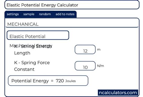 What Is The Mathematical Equation For Calculating Elastic Potential