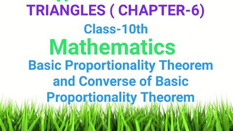 Chapter 6 Basic Proportionality Theorem And Converse Of Basic Proportionality Theorem Cbse