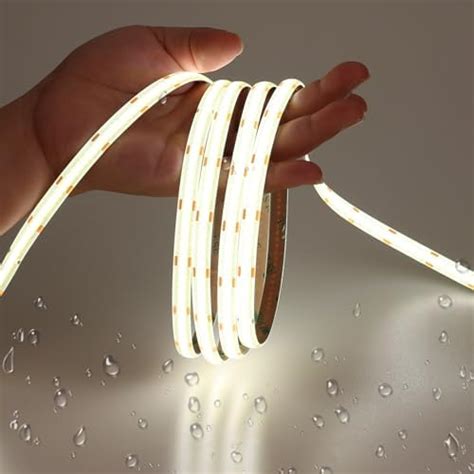 Joylit 12v Cob Led Strip Light 6m 5000k Daylight White Waterproof Led