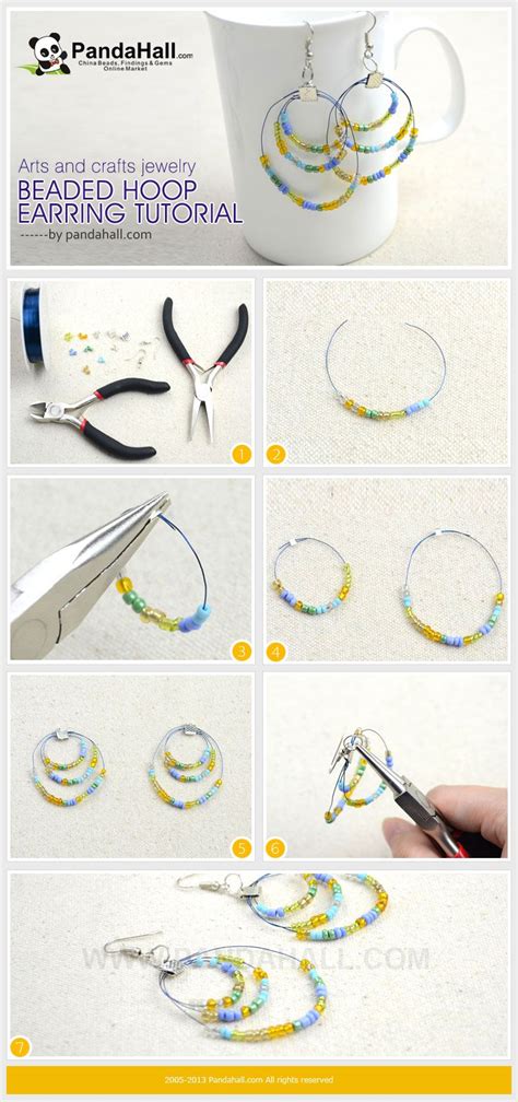 Arts And Crafts Jewelry Beaded Hoop Earring Tutorial Earring