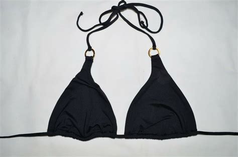 Victoria S Secret Black Triangle Bikini Swim Top Medium M New Beach