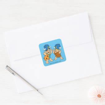 The Flintstones Fred Barney Water Buffaloes Square Sticker Zazzle