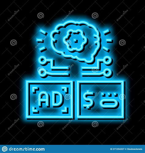 Programmatic Advertising Neon Glow Icon Illustration Stock Vector