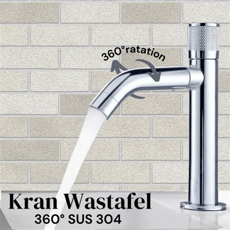 Jual Kran Wastafel Bambu Panjang Tinggi Kran Cuci Tangan Stainless