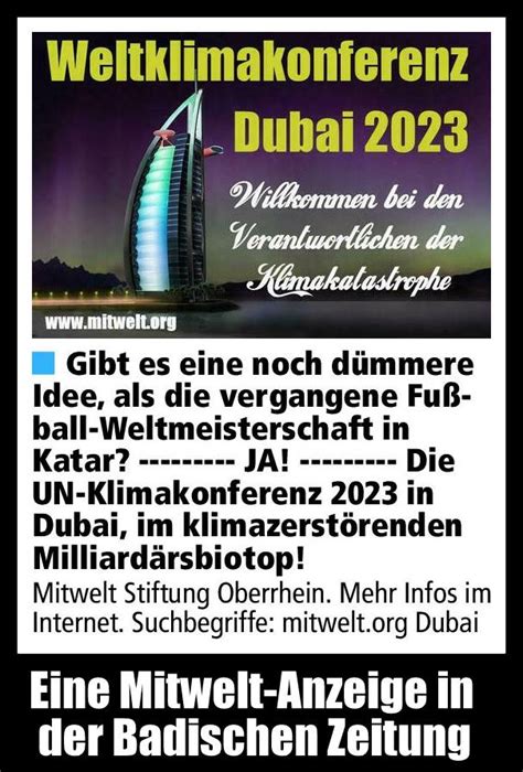 Un Klimakonferen Cop Bei Den Klimavergiftern In Dubai In