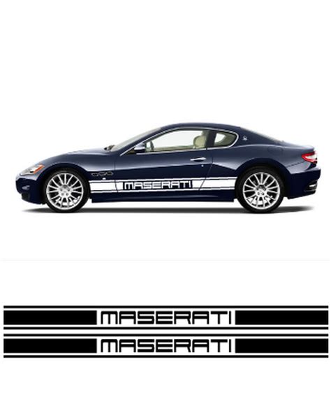 Kit Stickers Autocollants Auto Bandes Bas De Caisse Maserati Racing