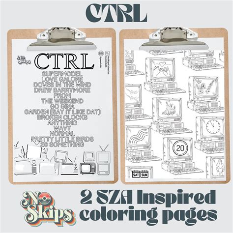 SZA Ctrl Coloring Pages No Skips Session 4 - Etsy