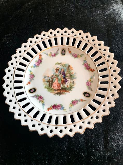 Vintage German Decorative Plate 55 Inch Fancy Victorian Etsy Ring