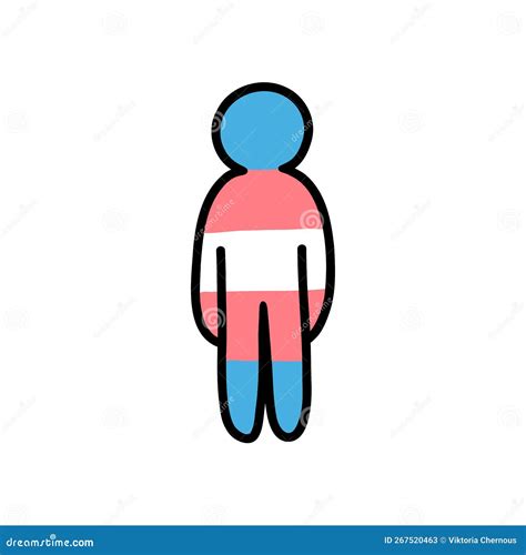 Transgender Person Doodle Icon Vector Color Line Illustration Stock