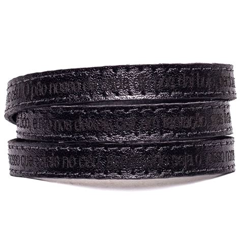 Pulseira Masculina de Couro Oração do Pai Nosso