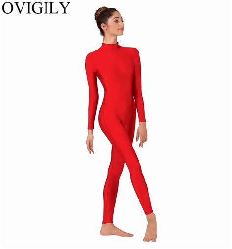 OVIGILY Women S High Neck One Piece Unitard Spandex Gymnastics Unitards