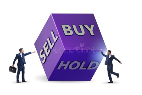 Trader With Three Options Of Buy Sell And Hold Stock Image Image Of