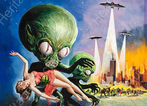 Original Artwork For Invasion Of The Saucer Men Movie Poster Sells For 107 550 Boing Boing