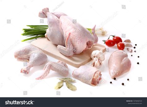 poultry carcass meat pieces meat composition stock photo