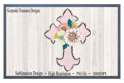 Sublimation Hand Drawn Spring Cross Png Graphic By Keepsake Treasures