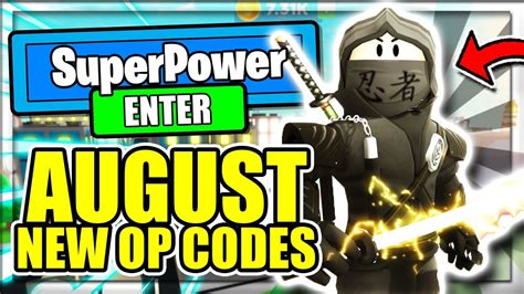 August All New Secret Op Working Codes Roblox Super Power