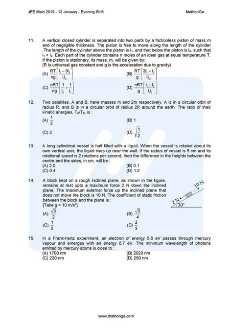 Jee Main Question Paper With Solutions Answer Keys Th January