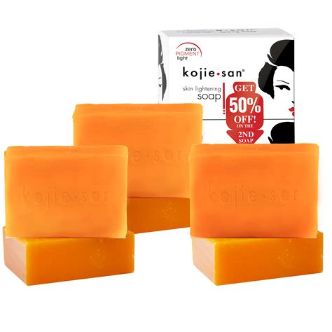 3 Packs Of Kojie San Skin Lightening Kojic Acid Soap 2 Bars 135g Per