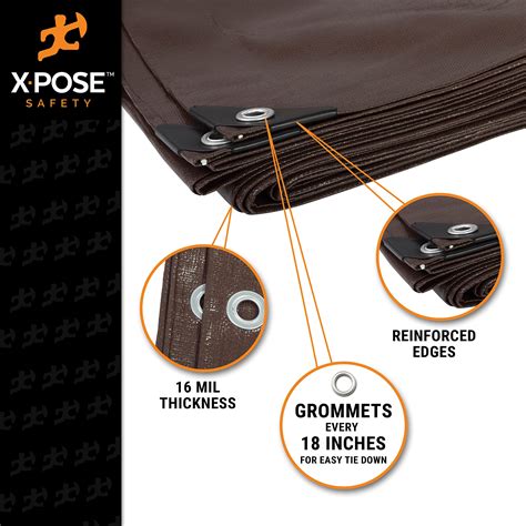 X Super Heavy Duty Mil Brown Poly Tarp Cover Thick