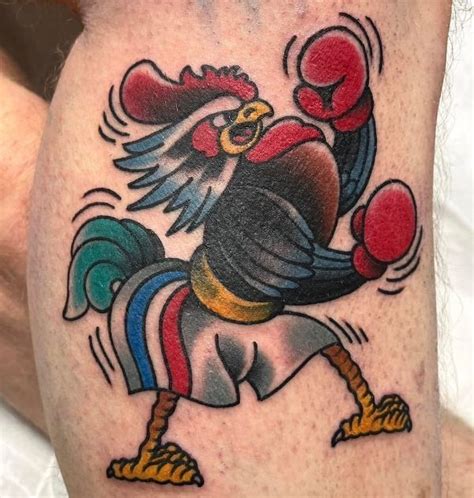 Boxing Rooster Tattoo