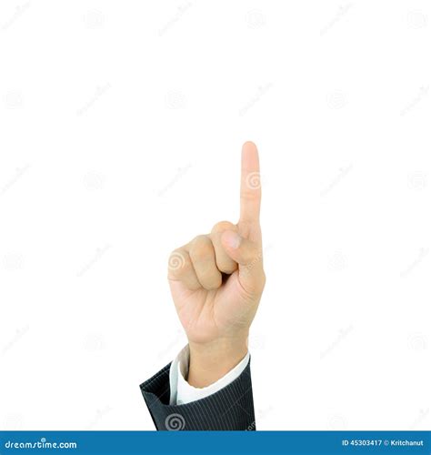 Hand Pointing Up With Index Finger Stock Photo Image 45303417