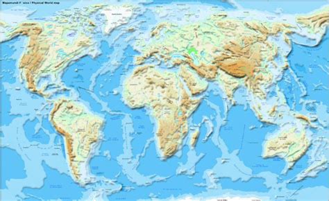 En realidad inversión Descendencia mapamundi del relieve del mundo ...