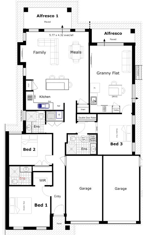 House Plan With Two Kitchens 5 Bedroom House Plans Porch House Plans