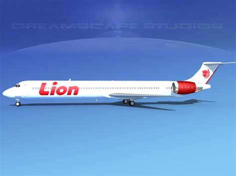 McDonnell Douglas MD 90 Lion Air Modelo 3D 89 3ds Unknown Dwg