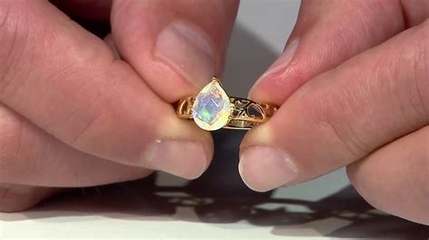 Äthiopischer Welo Opal Goldplattierter Silberring 0 891ct