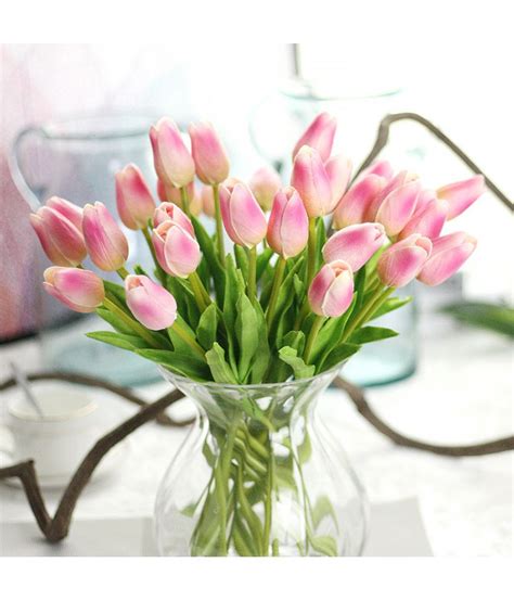 Pc Artmax Tulips Artificial Flowers Pink Buy Pc Artmax Tulips