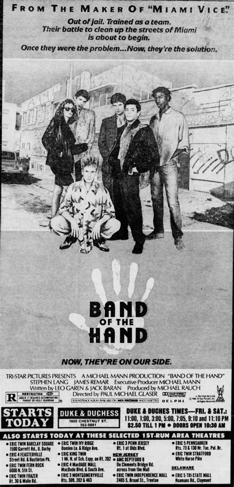 Band of the Hand (1986) | Old movies, Stephen lang, Movie posters