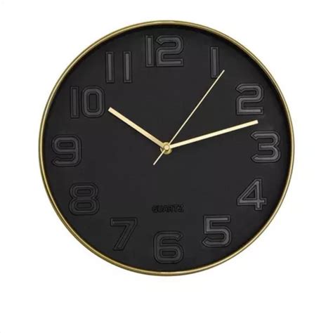 Reloj De Pared 30 Cm Diam Vidrio Plastico Silencioso Deco