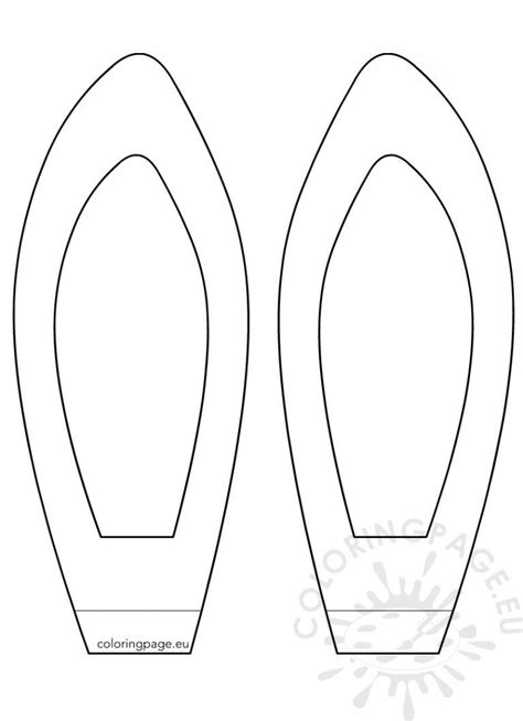 Easter Craft Bunny Ears Template Coloring Page