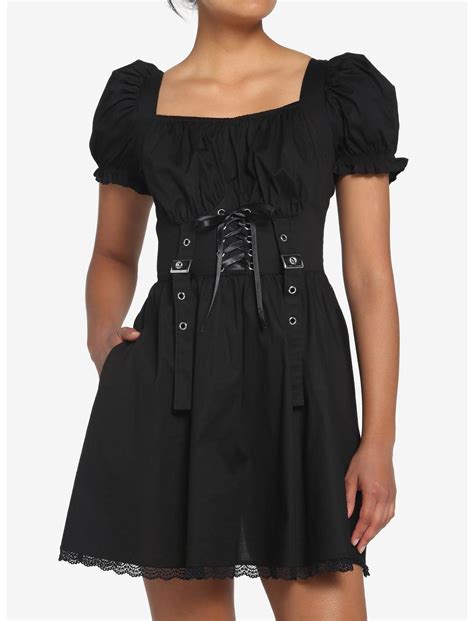 Black Corset Grommet Dress Hot Topic