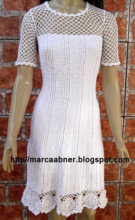 Marcinha crochê VESTIDO BRANCO DE CROCHÊ