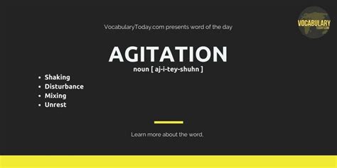 Agitation – meaning, usage, quotes, and social examples | Word of the ...