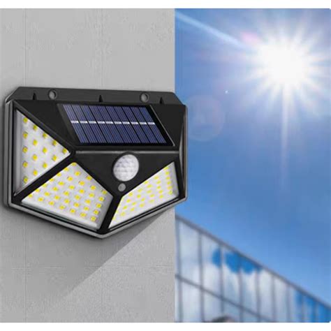 Lumin Ria Solar Led Sensor Para Jardim Externa Prova D Gua Luz