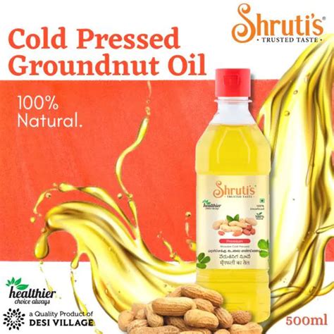 Shrutis Cold Pressed Groundnut Oil Peanut Oil Chekku Kachi Ghani