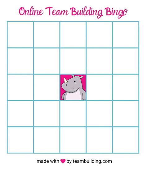 Online Team Building Bingo Rules And Free Game Board