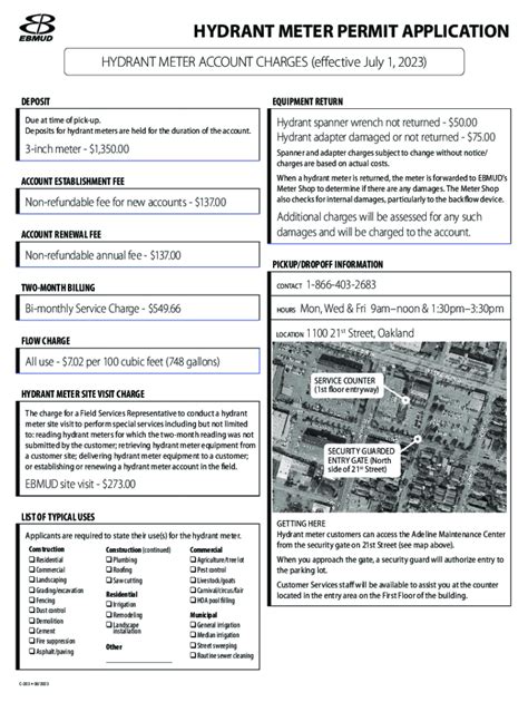 Fillable Online Hydrant Meter Permit Application Fax Email Print