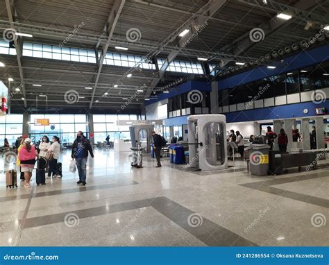 Milas Bodrum International Airport Interior Masked Tourists Walking