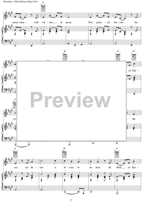 Mull Of Kintyre Sheet Music By Paul Mccartney Wings For Pianovocalchords Sheet Music Now